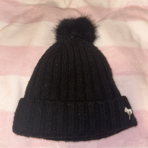 PINK Victoria's Secret Accessories - PINK Black Winter Beanie